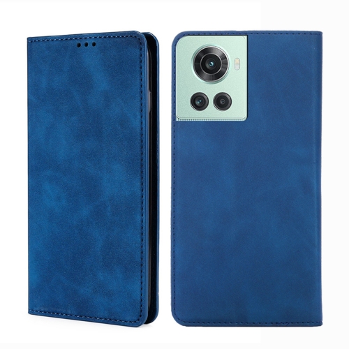 

For OnePlus ACE/10R Skin Feel Magnetic Horizontal Flip Leather Phone Case(Blue)