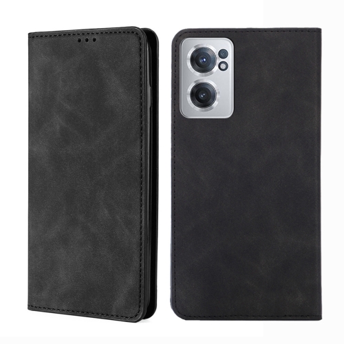 

For OnePlus Nord CE 2 5G Skin Feel Magnetic Horizontal Flip Leather Phone Case(Black)