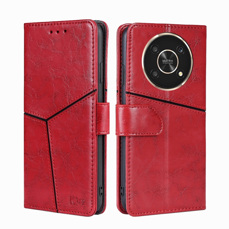 

For Honor X30 Geometric Stitching Horizontal Flip Leather Phone Case(Red)