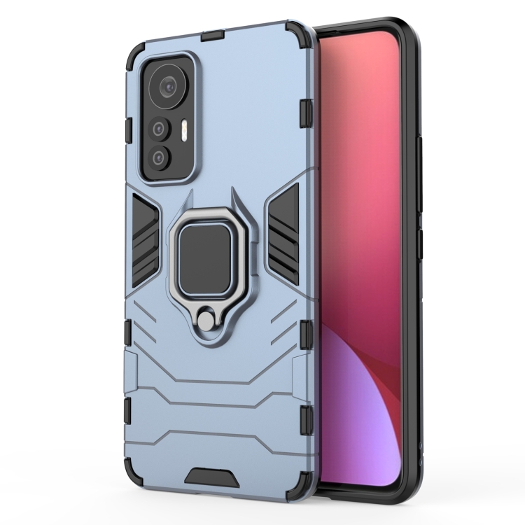 

For Xiaomi 12 Lite Shockproof PC + TPU Phone Case with Magnetic Ring Holder(Navy Blue)