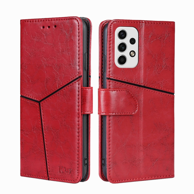 

For Samsung Galaxy A23 5G Geometric Stitching Horizontal Flip TPU + PU Leather Phone Case(Red)