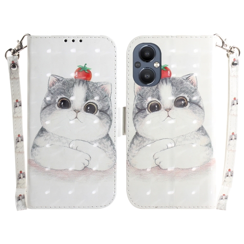 

For OnePlus Nord N20 5G 3D Colored Horizontal Flip Leather Phone Case(Cute Cat)