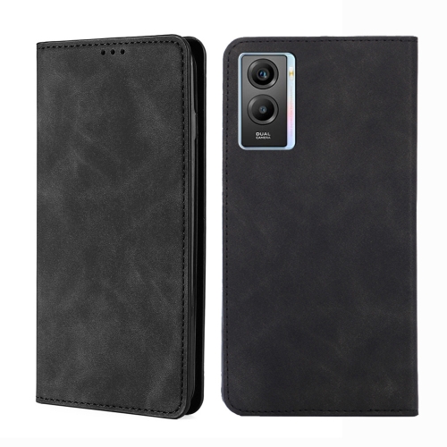 

For vivo Y55s 5G Skin Feel Magnetic Horizontal Flip Leather Phone Case(Black)