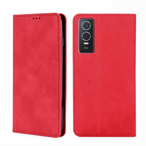 

For vivo Y76s / Y74s Skin Feel Magnetic Horizontal Flip Leather Phone Case(Red)