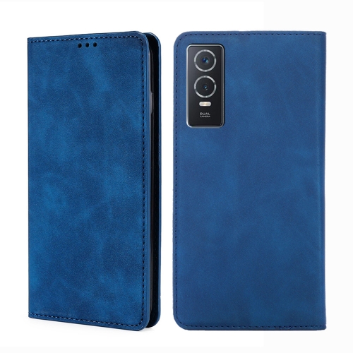 

For vivo Y76s / Y74s Skin Feel Magnetic Horizontal Flip Leather Phone Case(Blue)