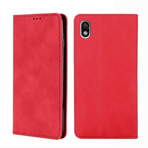 

For Sony Xperia Ace III Skin Feel Magnetic Horizontal Flip Leather Phone Case(Red)