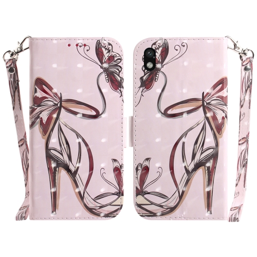 

For Sony Xperia Ace III 3D Colored Horizontal Flip Leather Phone Case(Butterfly High-heeled)