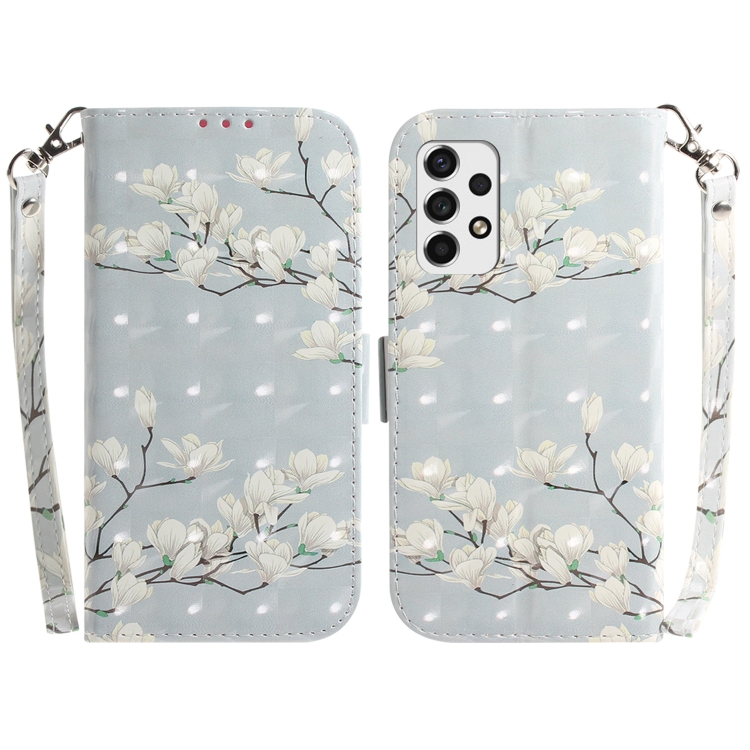 

For Samsung Galaxy A33 5G 3D Colored Horizontal Flip Leather Phone Case(Magnolia)