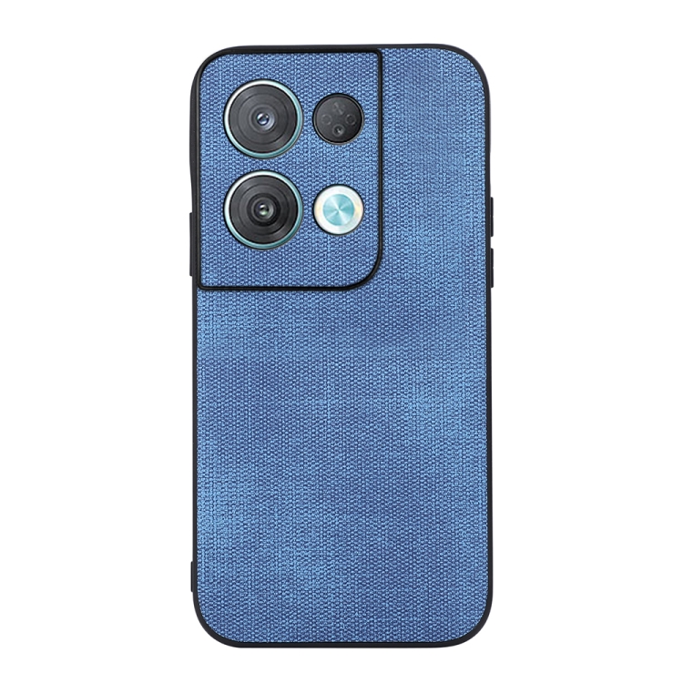 

For OPPO Reno8 Pro Brugg Texture PU Shockproof Phone Case(Blue)