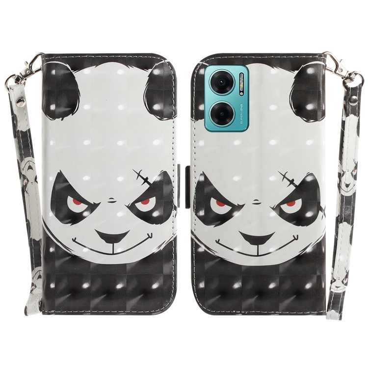 

For Xiaomi Redmi Note 11E / Redmi 10 5G 3D Colored Horizontal Flip Leather Phone Case(Angry Bear)