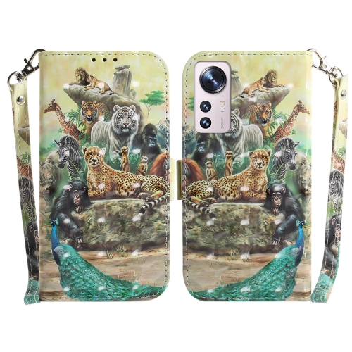 

For Xiaomi 12 Lite 3D Colored Horizontal Flip Leather Phone Case(Zoo)