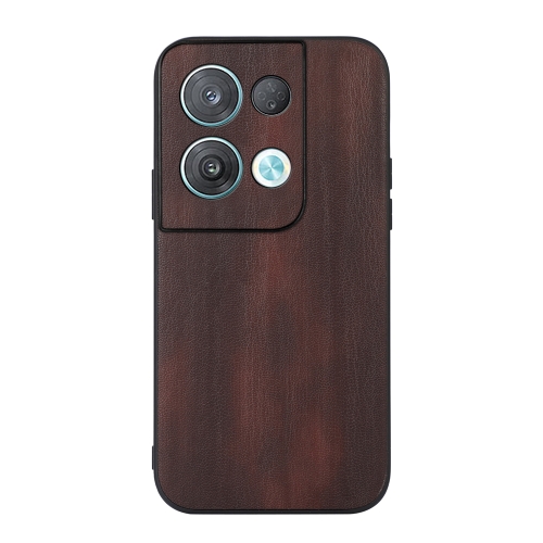 

For OPPO Reno8 Pro+ Yellow Cow Texture PU Phone Case(Coffee)