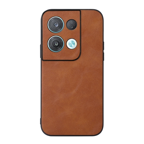 

For OPPO Reno8 Pro Cowhide Texture PU Phone Case(Brown)