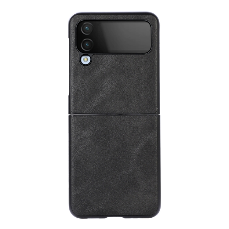 

For Samsung Galaxy Z Flip4 Cowhide Texture PU Phone Case(Black)