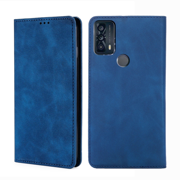 

For TCL 20B-6159K Skin Feel Magnetic Horizontal Flip Leather Phone Case(Blue)