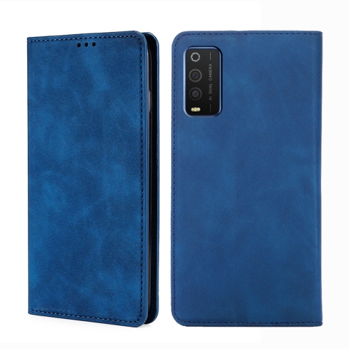 

For TCL 205 Skin Feel Magnetic Horizontal Flip Leather Phone Case(Blue)