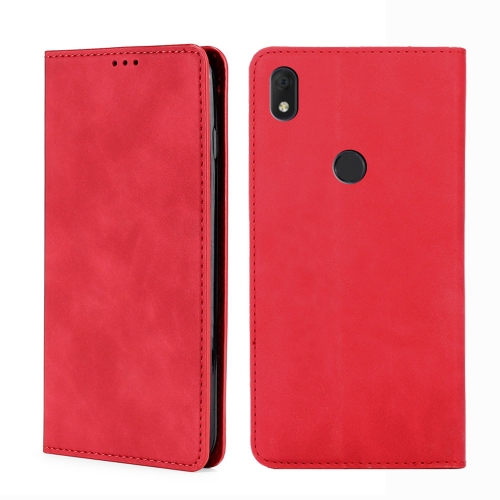 

For Alcatel Axel / Lumos Skin Feel Magnetic Horizontal Flip Leather Phone Case(Red)