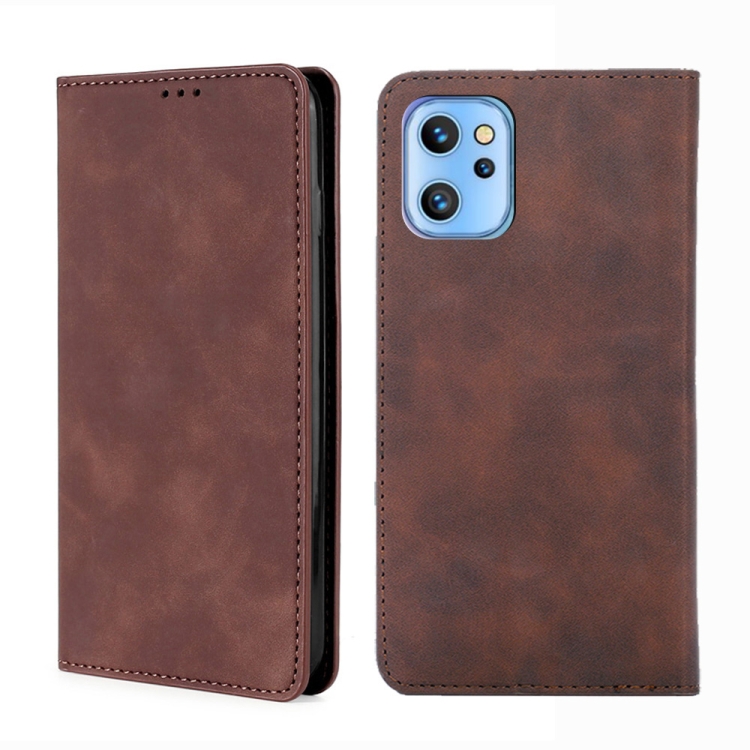 

For UMIDIGI A13 / A13 Pro / A13S Skin Feel Magnetic Horizontal Flip Leather Phone Case(Dark Brown)
