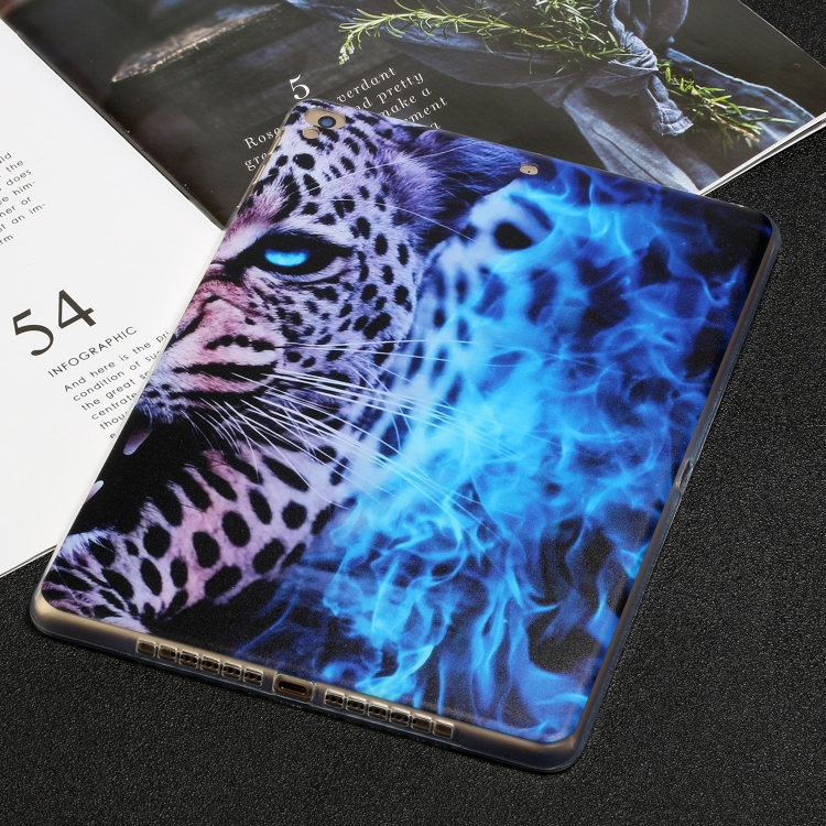 

Painted TPU Tablet Case For iPad Air / Air 2 / 9.7 2018&2017(Blue Leopard)
