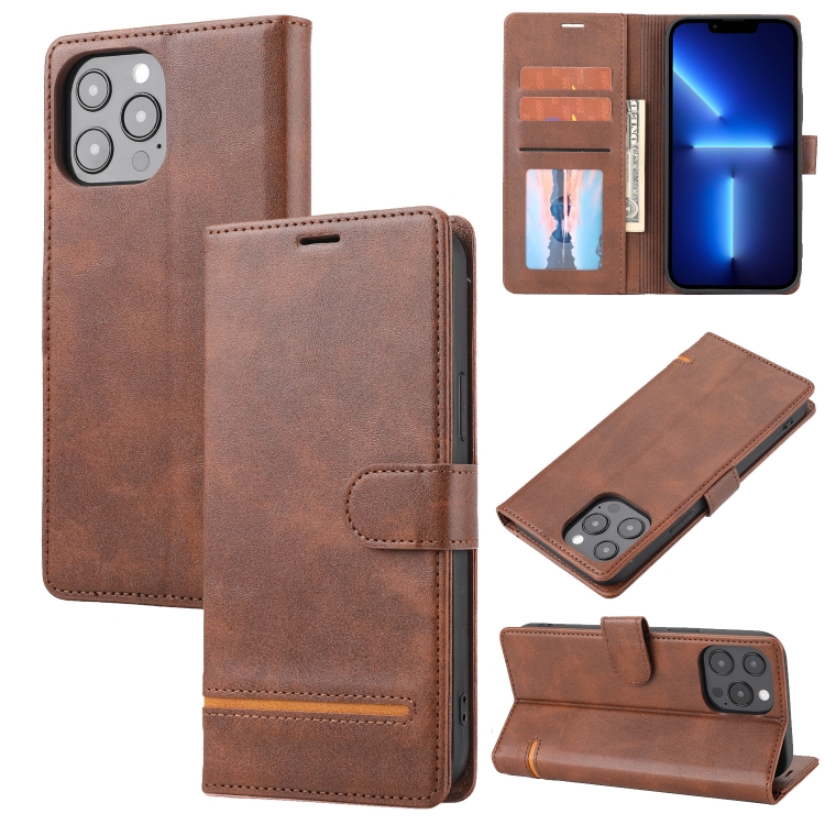 

Classic Wallet Flip Leather Phone Case For iPhone 12 / 12 Pro(Brown)