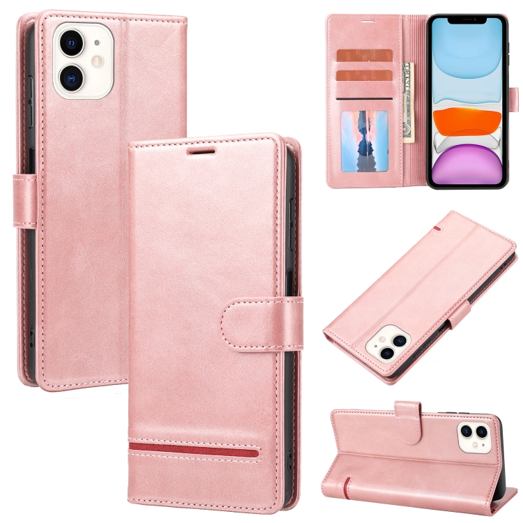 

For iPhone 11 Classic Wallet Flip Leather Phone Case (Pink)