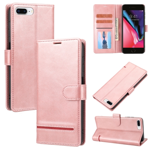 

Classic Wallet Flip Leather Phone Case For iPhone 7 Plus / 8 Plus(Pink)