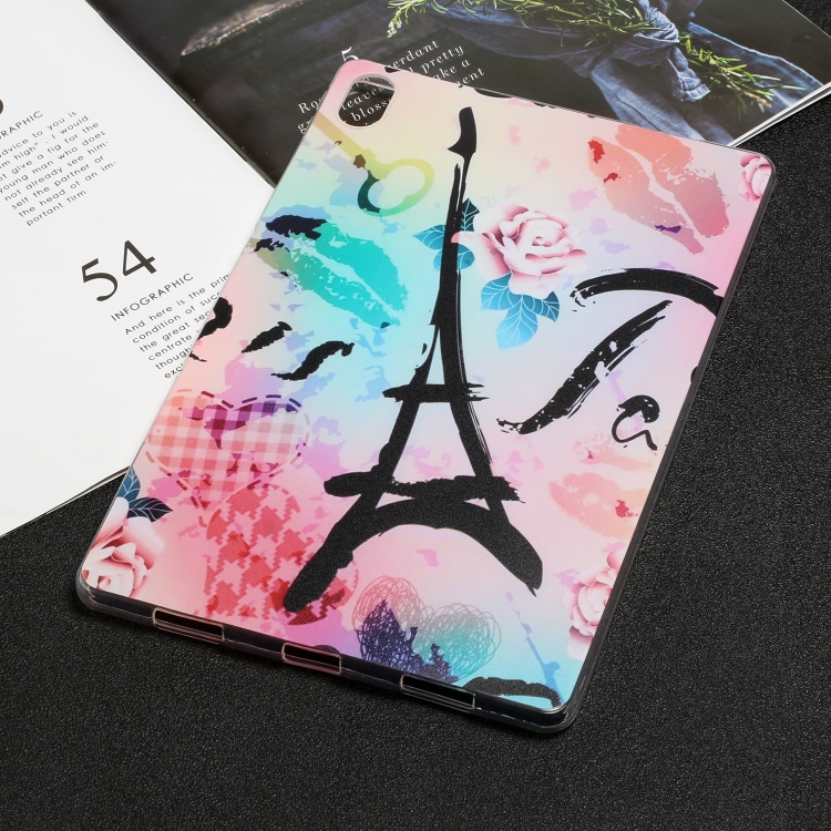 

For Lenovo Tab P11 / Pad Plus Painted TPU Tablet Case(Rose Tower)