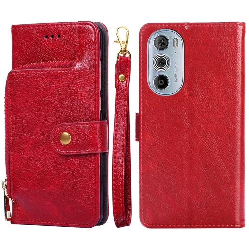 

For Motorola Edge 30 Pro Zipper Bag Leather Phone Case(Red)