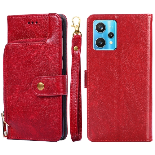 

For OPPO Realme 9 Pro+ Zipper Bag Leather Phone Case(Red)