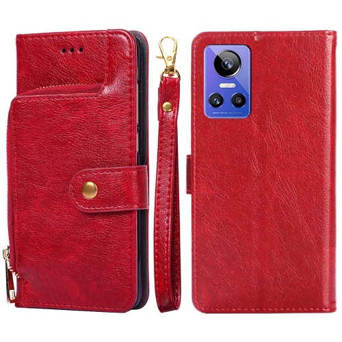 

For OPPO Realme GT Neo 3 Zipper Bag Leather Phone Case(Red)