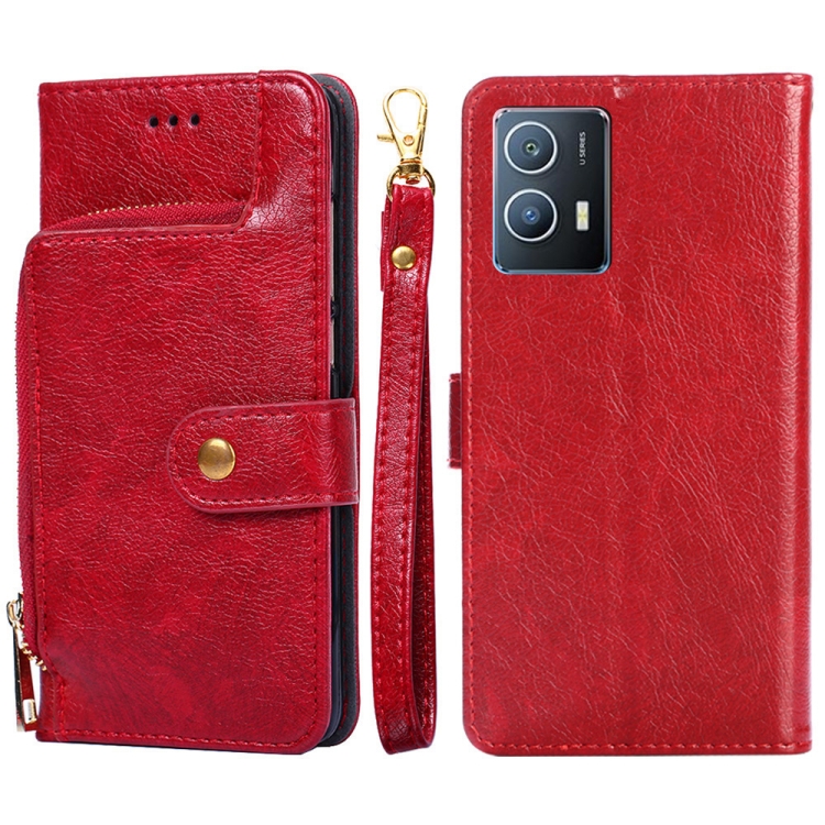 

For vivo iQOO U5 5G Zipper Bag Leather Phone Case(Red)