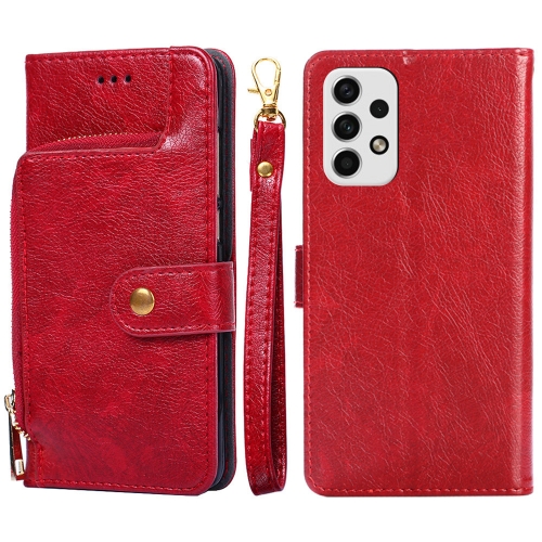 

For Samsung Galaxy A23 5G Zipper Bag Leather Phone Case(Red)