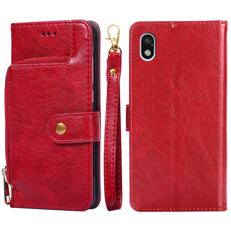 

For Sony Xperia Ace III Zipper Bag Leather Phone Case(Red)
