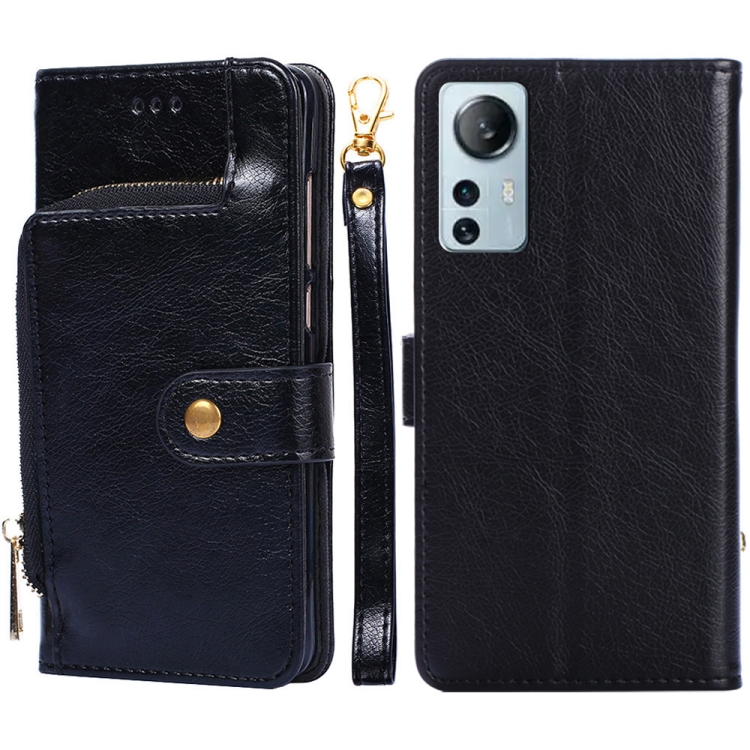 

For Xiaomi 12 Lite Zipper Bag Leather Phone Case(Black)