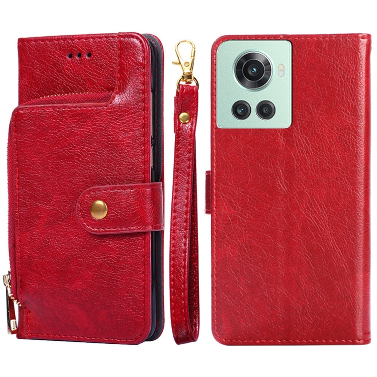 

For OnePlus Ace/10R Zipper Bag Leather Phone Case(Red)