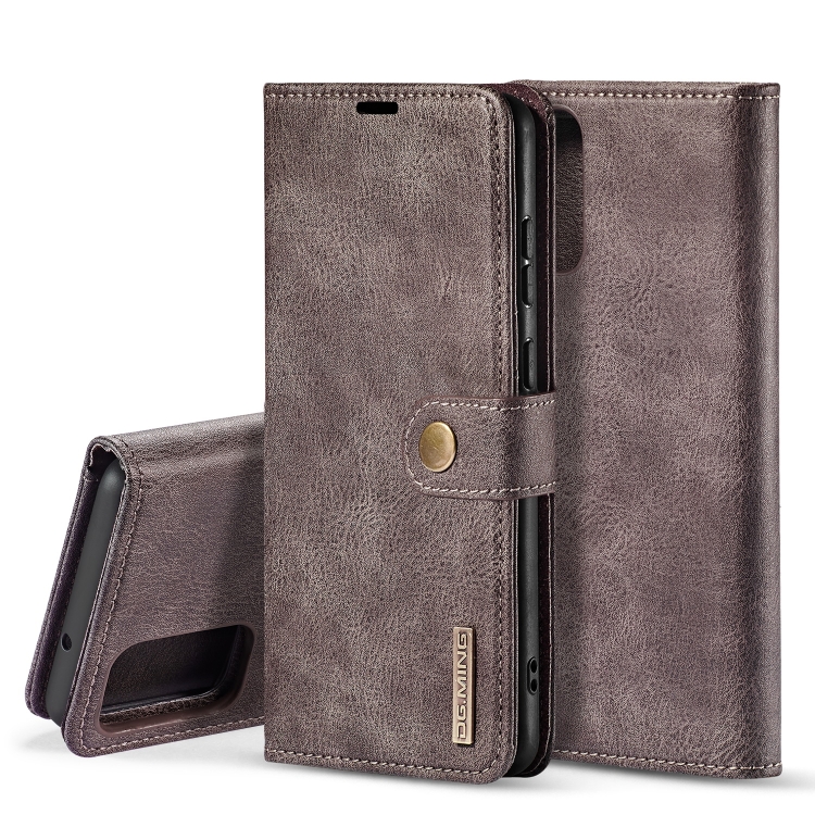 

For Galaxy S20 Ultra DG.MING Crazy Horse Texture Flip Detachable Magnetic Leather Case with Holder & Card Slots & Wallet(Grey)