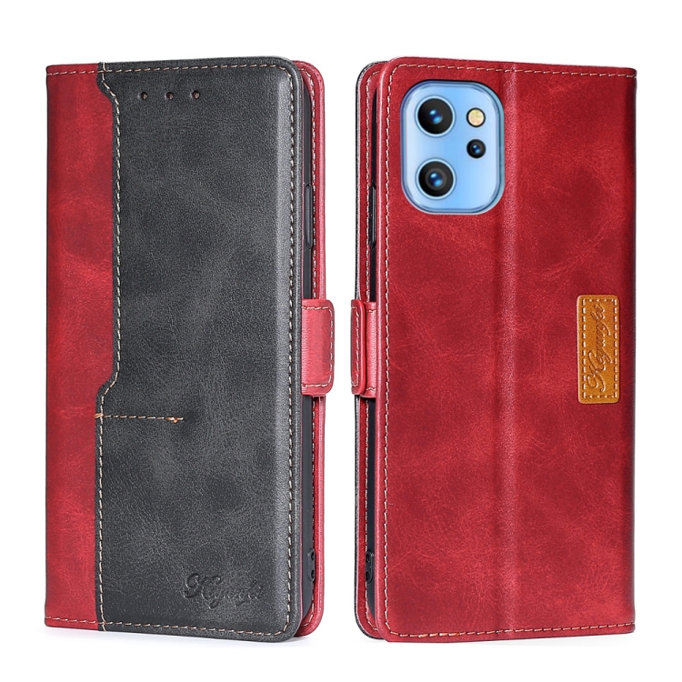 

For UMIDIGI A13/A13 Pro/A13S Contrast Color Side Buckle Leather Phone Case(Red + Black)