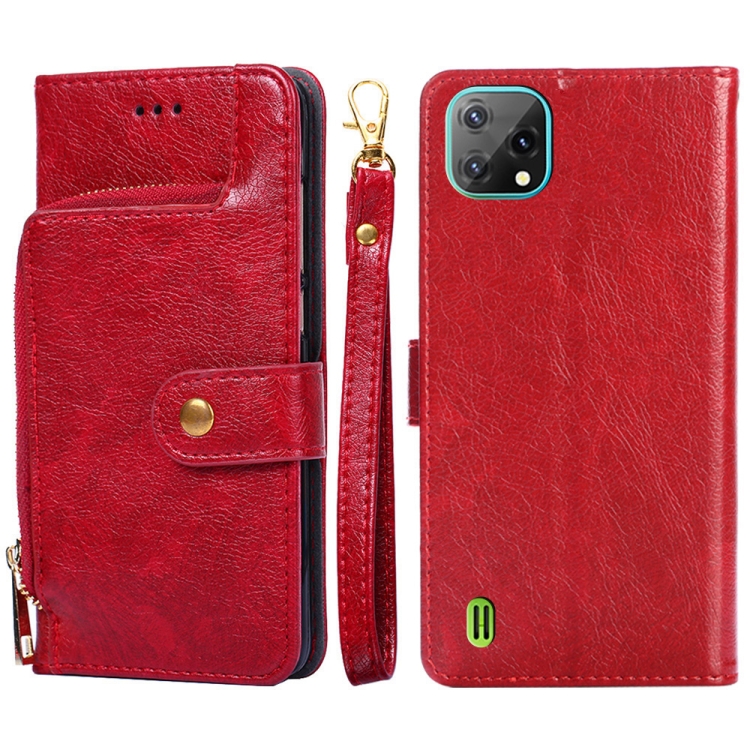 

For Blackview A55 Zipper Bag Leather Phone Case(Red)