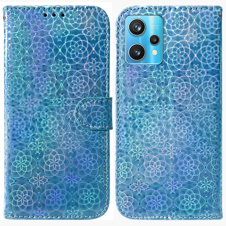 

For OPPO Realme 9 Pro+ Colorful Magnetic Buckle Leather Phone Case(Blue)