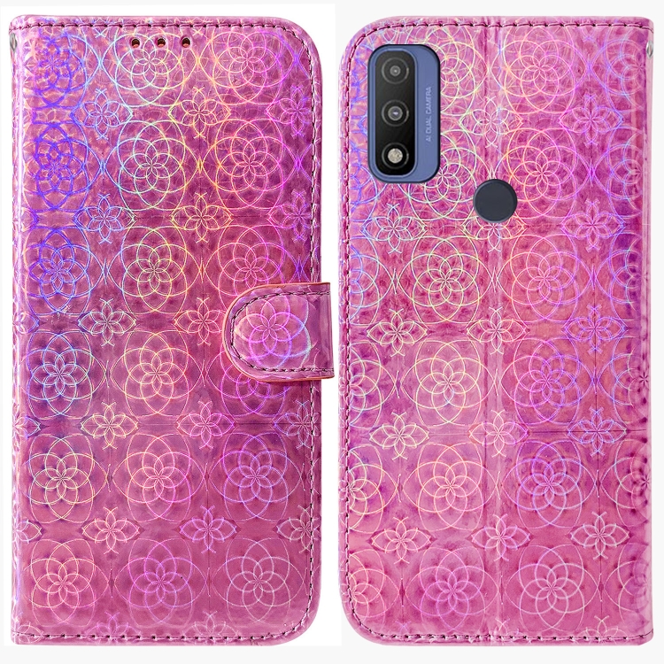 

For Motorola Moto G Pure Colorful Magnetic Buckle Leather Phone Case(Pink)