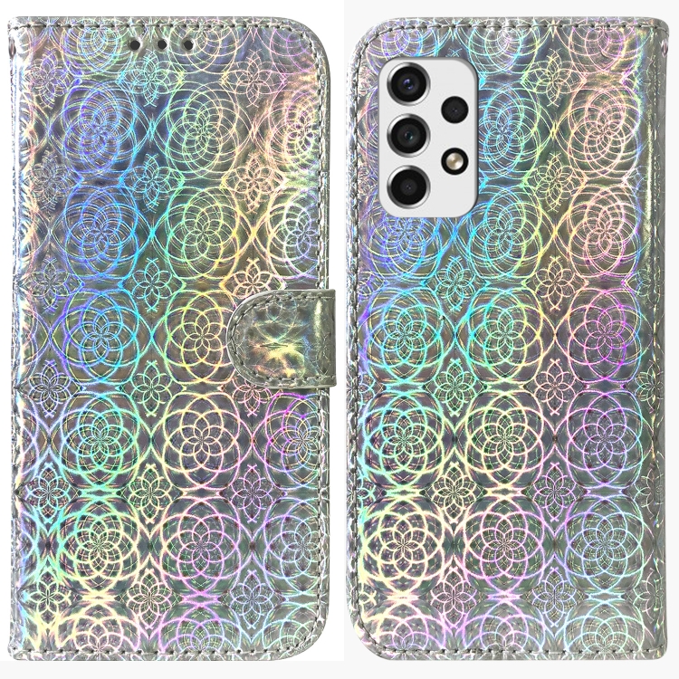 

For Samsung Galaxy A33 5G Colorful Magnetic Buckle Leather Phone Case(Silver)