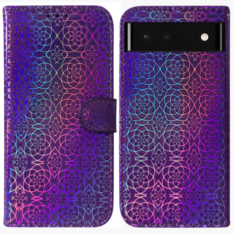 

For Google Pixel 6 Colorful Magnetic Buckle Leather Phone Case(Purple)