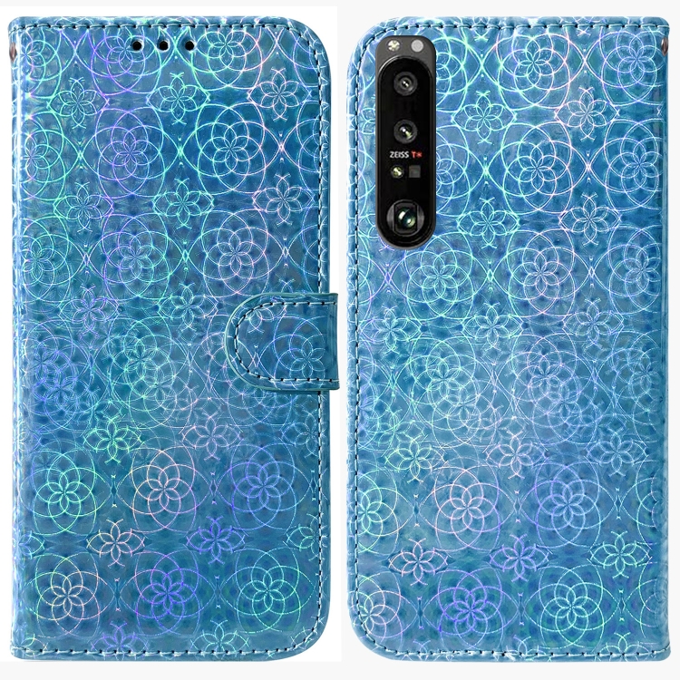 

For Sony Xperia 1 III Colorful Magnetic Buckle Leather Phone Case(Blue)