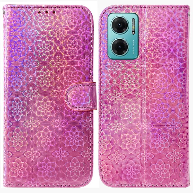 

For Xiaomi Redmi Note 11E / Redmi 10 5G Colorful Magnetic Buckle Leather Phone Case(Pink)