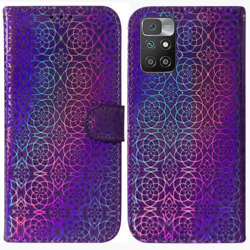 

For Xiaomi Redmi 10 / 10 Prime Colorful Magnetic Buckle Leather Phone Case(Purple)