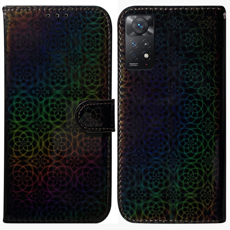 

For Xiaomi Redmi Note 11 Pro 5G / 4G Foreign Colorful Magnetic Buckle Leather Phone Case(Black)