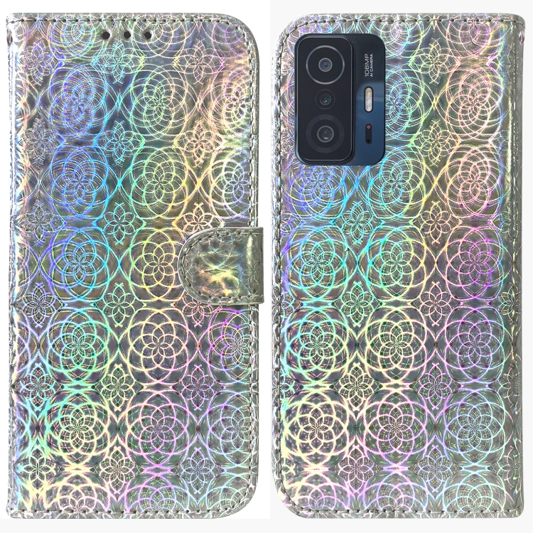 

For Xiaomi 11T / 11T Pro Colorful Magnetic Buckle Leather Phone Case(Silver)