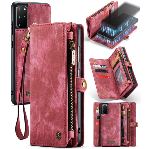 

For Galaxy S20 Ultra CaseMe Detachable Multifunctional Horizontal Flip Leather Case, with Card Slot & Holder & Zipper Wallet & Photo Frame(Red)