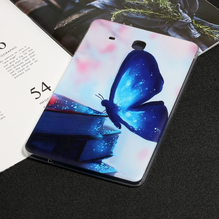 

For Samsung Galaxy Tab E 9.6 Painted TPU Tablet Case(Blue Butterfly)
