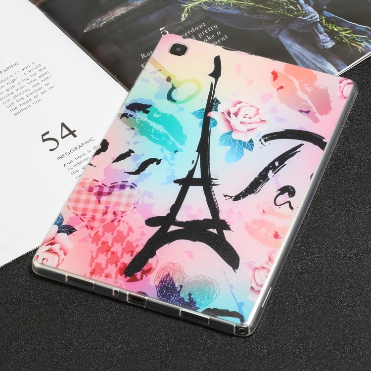 

For Samsung Galaxy Tab A7 Lite 8.7 Painted TPU Tablet Case(Rose Tower)